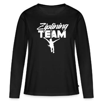 Équipe de tyrolienne Dictons Sport Tyrolienne Tyrolienne Tyrolienne - T-shirt manches longues Premium bio Femme - noir - Devant - Julia (174cm)