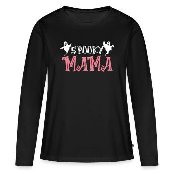 Spooky Mama Ghost Ghost Shirt - Women's Premium Organic Long Sleeve Shirt - black - Front - Julia (174cm)
