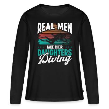 Diver Real Men taker their Daughters Scuba Diving - Women's Premium Organic Long Sleeve Shirt - black - Front - Julia (174cm)