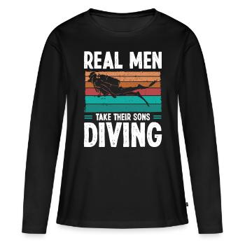 Diver Real Men taker their Sons Scuba Diving - Women's Premium Organic Long Sleeve Shirt - black - Front - Julia (174cm)