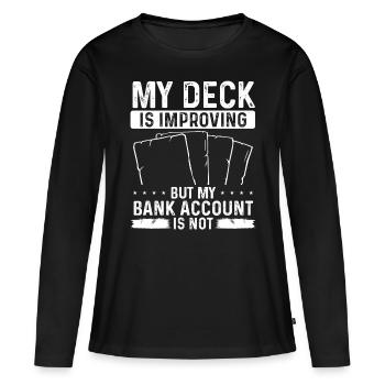 Jeu de cartes à collectionner le jeu de compte bancaire Deck - T-shirt manches longues Premium bio Femme - noir - Devant - Julia (174cm)