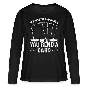 Jeu de cartes à collectionner jusqu’à ce que vous pliiez une collection de cartes - T-shirt manches longues Premium bio Femme - noir - Devant - Julia (174cm)