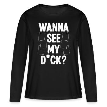 Trading Card Game Wanna see my Deck Collecting - Women's Premium Organic Long Sleeve Shirt - black - Front - Julia (174cm)