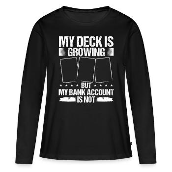 Trading Card Game Collecting Deck improving Money - Frauen Premium Bio Langarmshirt - Schwarz - Vorne - Julia (174cm)