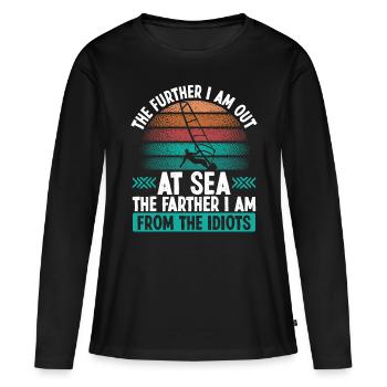 Planche à voile Plus loin Je suis sorti Vintage Rig - T-shirt manches longues Premium bio Femme - noir - Devant - Julia (174cm)