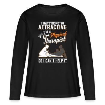 Physiothérapie attrayante Physiothérapie Physio - T-shirt manches longues Premium bio Femme - noir - Devant - Julia (174cm)