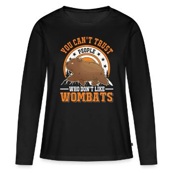 Wombat australien - T-shirt manches longues Premium bio Femme - noir - Devant - Julia (174cm)