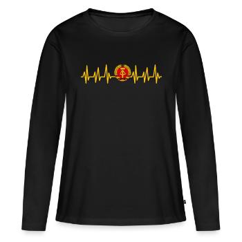 Ossi Geschenk Ostdeutschland NVA Germania Osten - Frauen Premium Bio Langarmshirt - Schwarz - Vorne - Julia (174cm)
