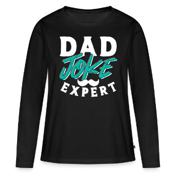 Papa Blague Papa Blagues Père - T-shirt manches longues Premium bio Femme - noir - Devant - Julia (174cm)