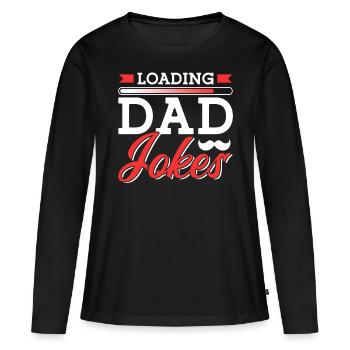 Papa Blague Papa Blagues Père - T-shirt manches longues Premium bio Femme - noir - Devant - Julia (174cm)