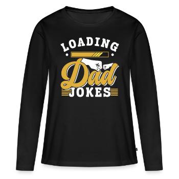 Papa Blague Papa Blagues Père - T-shirt manches longues Premium bio Femme - noir - Devant - Julia (174cm)