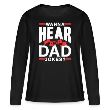 Papa Blague Papa Blagues Père - T-shirt manches longues Premium bio Femme - noir - Devant - Julia (174cm)