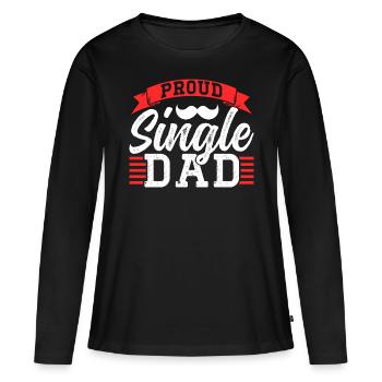 Fier parent seul parent seul parent seul parent - T-shirt manches longues Premium bio Femme - noir - Devant - Julia (174cm)