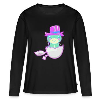 Baby Geburt Schwangerschaft Fantasy Eierschale - Frauen Premium Bio Langarmshirt - Schwarz - Vorne - Julia (174cm)