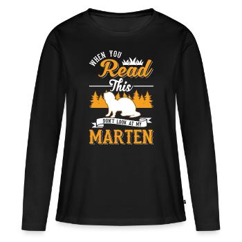Martre Cadeau Vison Blaireau Arbre Martre - T-shirt manches longues Premium bio Femme - noir - Devant - Julia (174cm)
