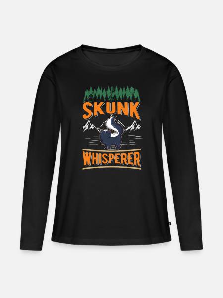 Skunk Whisperer Stinktier - Frauen Premium Bio Langarmshirt - Schwarz