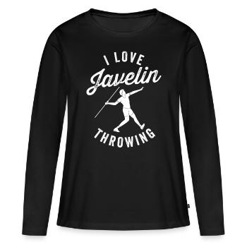 J’adore lancer de javelot lancer de javelot lancer de javelot lancer de javelot - T-shirt manches longues Premium bio Femme - noir - Devant - Julia (174cm)