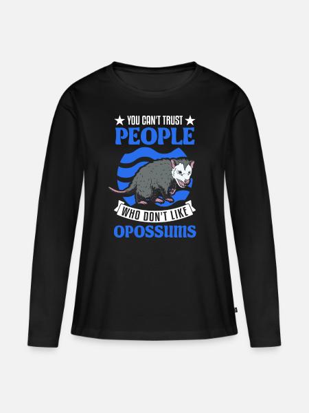 Opossum Geschenk Possum Beutelratte - Frauen Premium Bio Langarmshirt - Schwarz