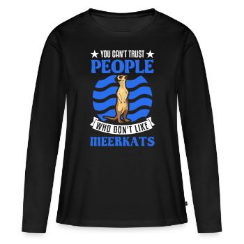 Suricate Cadeau Suricate Suricate - T-shirt manches longues Premium bio Femme - noir - Devant - Julia (174cm)