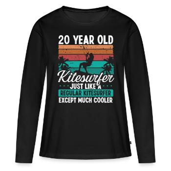 20 Birthday Kiteboarding 20 Years Old Kitesurfing - Frauen Premium Bio Langarmshirt - Schwarz - Vorne - Julia (174cm)