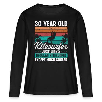 30 Birthday Kiteboarding 30 Years Old Kitesurfing - Frauen Premium Bio Langarmshirt - Schwarz - Vorne - Julia (174cm)