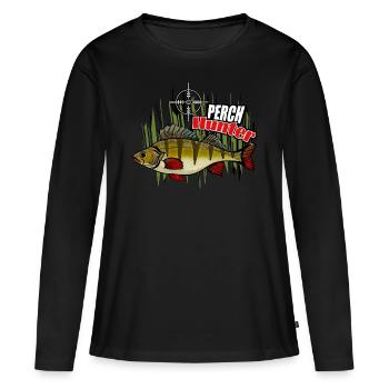 Perch fishing - Women's Premium Organic Long Sleeve Shirt - black - Front - Julia (174cm)