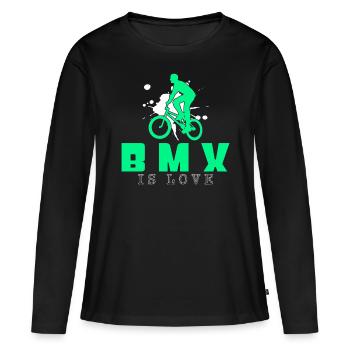 Le BMX - T-shirt manches longues Premium bio Femme - noir - Devant - Julia (174cm)