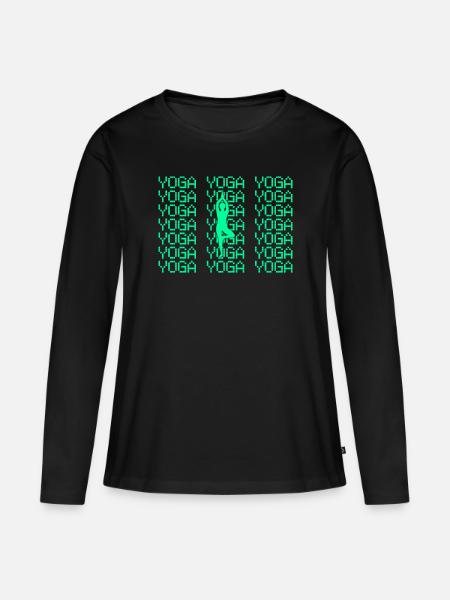 Yoga - Frauen Premium Bio Langarmshirt - Schwarz