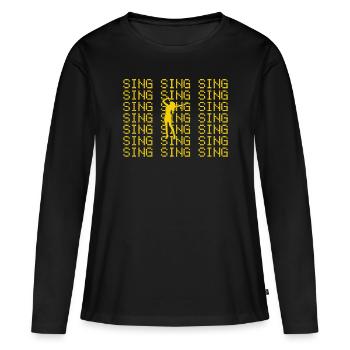 Chanter - T-shirt manches longues Premium bio Femme - noir - Devant - Julia (174cm)