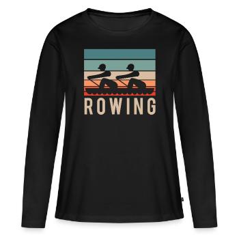 Aviron Aviron Bateau Aviron Aviron - T-shirt manches longues Premium bio Femme - noir - Devant - Julia (174cm)