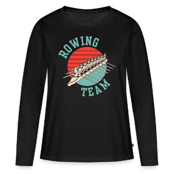 Équipe d’aviron Aviron Aviron Bateau Aviron Aviron - T-shirt manches longues Premium bio Femme - noir - Devant - Julia (174cm)