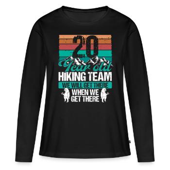 20 Birthday Sloth Hiking Mountains 20 Year Old - Frauen Premium Bio Langarmshirt - Schwarz - Vorne - Julia (174cm)
