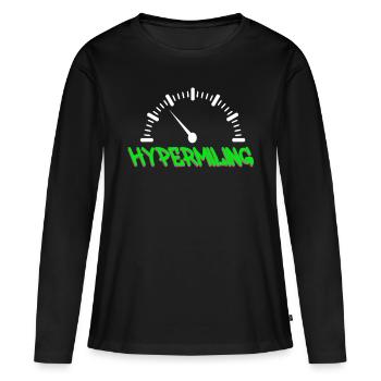 Hypermiling - T-shirt manches longues Premium bio Femme - noir - Devant - Julia (174cm)