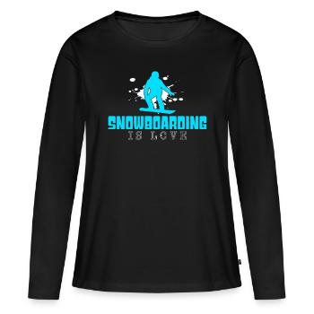 Snowboarding - Frauen Premium Bio Langarmshirt - Schwarz - Vorne - Julia (174cm)
