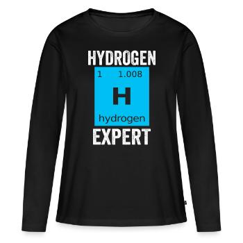 Hydrogène Expert Élément Energie Hydrogène - T-shirt manches longues Premium bio Femme - noir - Devant - Julia (174cm)