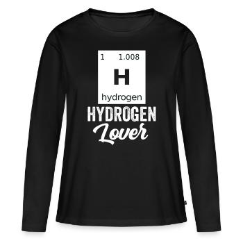 Hydrogen Lover Element Énergie hydrogène - T-shirt manches longues Premium bio Femme - noir - Devant - Julia (174cm)