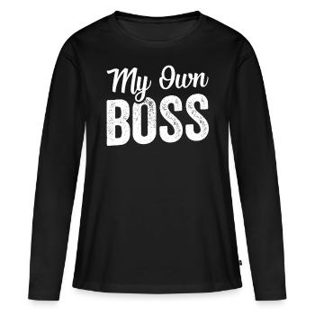 My Own Boss Freelancer Self-employed - Women's Premium Organic Long Sleeve Shirt - black - Front - Julia (174cm)