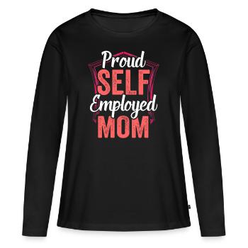 Proud Self-employed mother Self-employed - Women's Premium Organic Long Sleeve Shirt - black - Front - Julia (174cm)