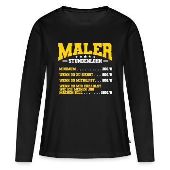 Maler Stundenlohn - Frauen Premium Bio Langarmshirt - Schwarz - Vorne - Julia (174cm)