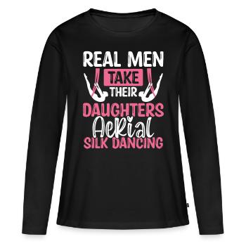 Dancer Real Men take their Aerial Silk Dancing - Women's Premium Organic Long Sleeve Shirt - black - Front - Julia (174cm)