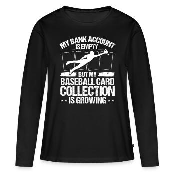Collection de cartes de baseball Collection De cartes de sport - T-shirt manches longues Premium bio Femme - noir - Devant - Julia (174cm)