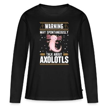 Axolotl Cadeau Queue Lurch - T-shirt manches longues Premium bio Femme - noir - Devant - Julia (174cm)