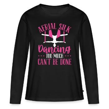 Aerial Silk Dancing Aerial Hoop Dancer Air Yoga - Women's Premium Organic Long Sleeve Shirt - black - Front - Julia (174cm)
