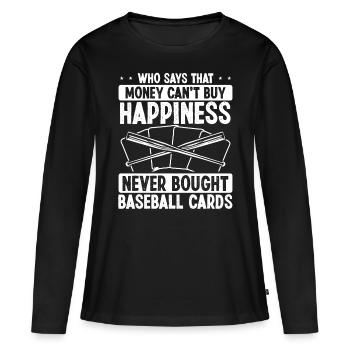 Baseball Supporter Baseball Card Collector Sports - T-shirt manches longues Premium bio Femme - noir - Devant - Julia (174cm)