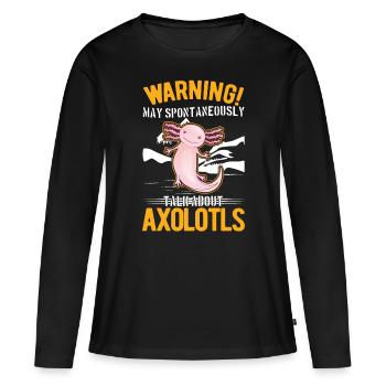 Axolotl Cadeau Queue Lurch - T-shirt manches longues Premium bio Femme - noir - Devant - Julia (174cm)