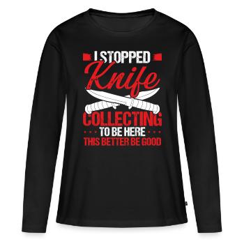 Knife Collector Knifemaker Bladesmithing Knife - Women's Premium Organic Long Sleeve Shirt - black - Front - Julia (174cm)