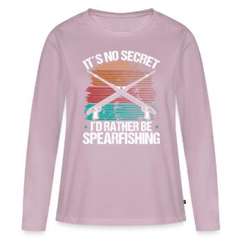 Spearfisher Apnoe Diver Freediving Speargun - Frauen Premium Bio Langarmshirt - Altrosa - Vorne - Julia (174cm)