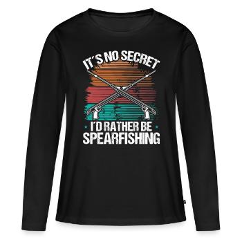 Spearfisher Apnea Diver Freediving Speargun - Women's Premium Organic Long Sleeve Shirt - black - Front - Julia (174cm)