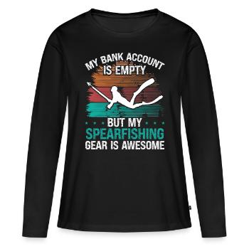 Funny Spearfisher Freediving Apnea Diver Spear - Women's Premium Organic Long Sleeve Shirt - black - Front - Julia (174cm)