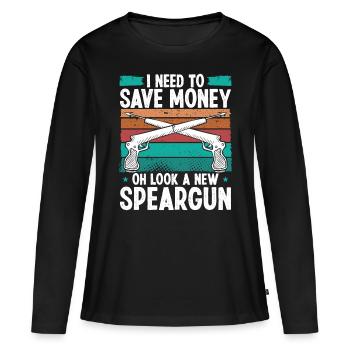 Spearfisher Need Money Freediving Apnea Diver - Women's Premium Organic Long Sleeve Shirt - black - Front - Julia (174cm)